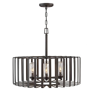 Stockwell Mount - 6 Light Outdoor Large Chandelier in Transitional Style - 28.25 Inches Wide by 23 Inches High
