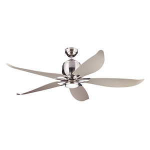5 Blade Leaf Blade 56 Inch Ceiling Fan with LED Light Kit and DC Motor