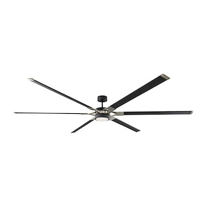 6 Blade Ceiling Fan 96 Inch Midnight Black with Handheld Remote and Light Kit