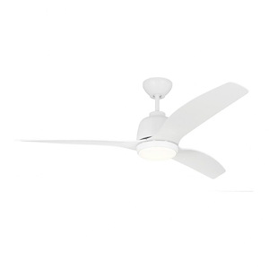 Kitchener Reach - 3 Blade Ceiling Fan With Light Kit and Remote Control In Modern Style-16.2 Inches Tall and 52 Inches Wide