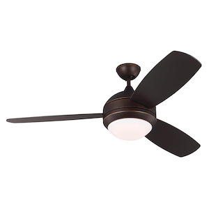 3 Blade Ceiling Fan with Handheld Control and Includes Light Kit - 52 Inches Wide by 15.7 Inches High