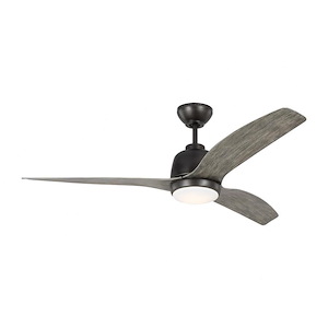 Ebor Street - 3 Blade Ceiling Fan with Light Kit In Transitional Style-16.2 Inches Tall and 54 Inches Wide