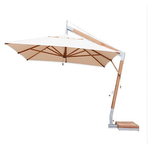 Levante Side Wind - 10x13 Foot Rectangular Bamboo Cantilever Umbrella