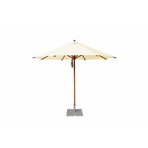 Levante - 10 Foot Round Bamboo Market Umbrella with Pulley Lift - 1295908