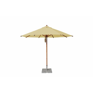 Levante - 11.5 Foot Round Bamboo Market Umbrella with Pulley Lift