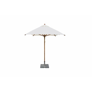 Levante - 7 Foot x 10 Foot Rectangular Bamboo Market Umbrella with Pulley Lift