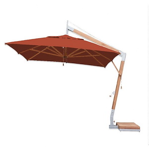 Levante Side Wind - 8.5 Foot x 12 Foot Rectangular Bamboo Cantilever Umbrella - 491012