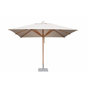 Levante - 8.5 Foot x 12 Foot  Rectangular Bamboo Market Umbrella with Pulley Lift