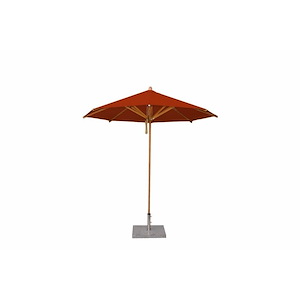 Levante- 8.5 Foot Round Bamboo Market Umbrella with Pulley Lift