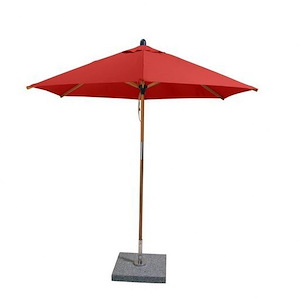 Sirocco - 10 Foot Round Bamboo Market Umbrella with Pulley Lift