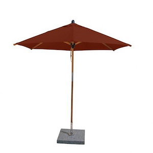 Sirocco - 8.5 Foot Round Bamboo Market Umbrella with Pulley Lift