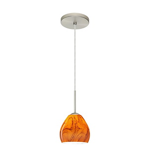 Bolla-One Light Cord Pendant with Flat Canopy-5.88 Inches Wide by 5.25 Inches High