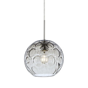 Bombay-One Light Cord Pendant with Flat Canopy-9.8 Inches Wide by 8.4 Inches High
