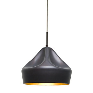 Lotus-One Light Pendant with Flat Canopy-9.5 Inches Wide by 6.75 Inches High