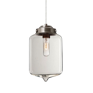 Olin-One Light Cord Pendant with Flat Canopy-7 Inches Wide by 11 Inches High