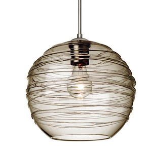 Wave 10 - 1 Light Cord Pendant with Flat Canopy In Contemporary Style-9 Inches Tall and 10 Inches Wide - 1294180