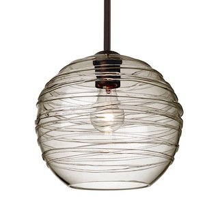 Wave 10 - 1 Light Stem Pendant In Contemporary Style-9 Inches Tall and 10 Inches Wide - 1294264