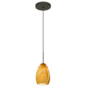Pera 6-One Light Cord Pendant with Flat Canopy-4.5 Inches Wide by 6.5 Inches High
