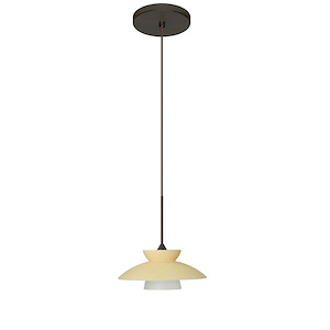 Trilo 7-One Light Cord Pendant with Flat Canopy-7 Inches Wide by 3.13 Inches High