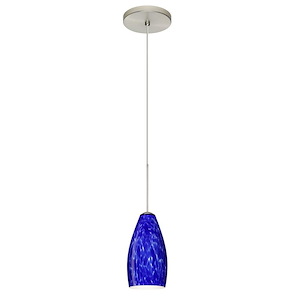 Karli-One Light Cord Pendant with Flat Canopy-4 Inches Wide by 7.5 Inches High