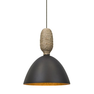 Creed-One Light Pendant with Flat Canopy-8 Inches Wide by 10 Inches High
