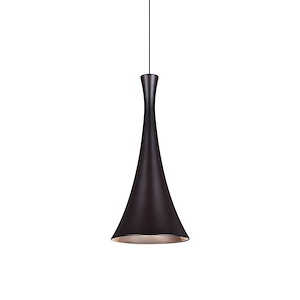 Rondo-10W 1 LED Cord Mini Pendant with Flat Canopy-7.88 Inches Wide by 16.85 Inches High