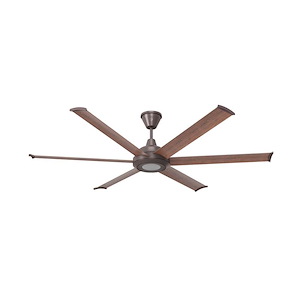 Bison - 6 Blade Ceiling Fan With Light Kit-21 Inch Tall and 72 Inch Wide - 1394060