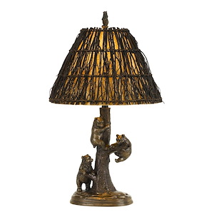 Lodge-One Light Bear Cobbs Table Lamp-17 Inches Wide by 29.5 Inches High