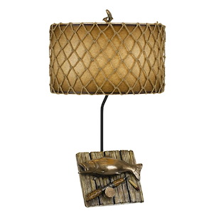 Lodge-One Light Fishing Trophy Table Lamp-18 Inches Wide by 30.75 Inches High