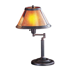 One Light Swing Arm Table Lamp-14 Inches Wide by 9.5 Inches High