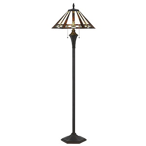 2 Light Floor Lamp In Traditional Style-61 Inches Tall and 19 Inches Wide