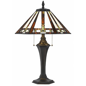2 Light Table Lamp In Traditional Style-25 Inches Tall and 16.5 Inches Wide