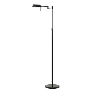 Clemson - 10W LED Pharmacy Swing Arm Adjustable Floor Lamp In Industrial Style-61 Inches Tall and 21.25 Inches Wide