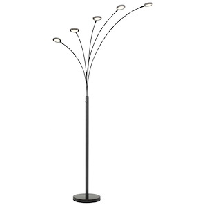 Cremona - 20W 5 LED Arc Floor Lamp-72 Inches Tall and 12 Inches Wide
