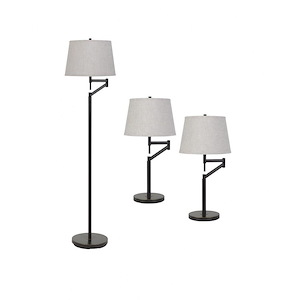 2 Light 2 Swing Arm Table Lamp and 1Swing Arm Floor Lamp-72 Inches Tall and 12 Inches Wide