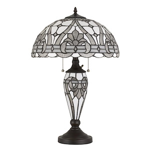 Tiffany - 2 Light Table Lamp with Night Light-24.5 Inches Tall and 16 Inches Wide