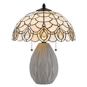 Tiffany - 2 Light Table Lamp with Pull Chain-20.125 Inches Tall and 16 Inches Wide