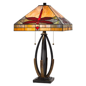 Tiffany - 2 Light Table Lamp-23.75 Inches Tall and 14 Inches Wide