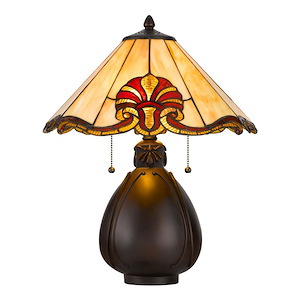 Tiffany - 2 Light Table Lamp with Pull Chain-19.5 Inches Tall and 15 Inches Wide - 1329403
