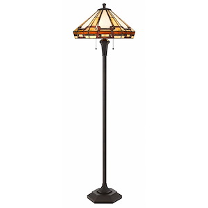 Tiffany - 2 Light Floor Lamp-59.25 Inches Tall and 18 Inches Wide