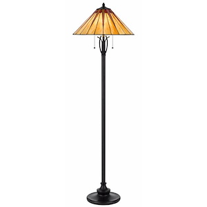 2 Light Floor Lamp In Art Deco Style-61 Inches Tall and 18.5 Inches Wide