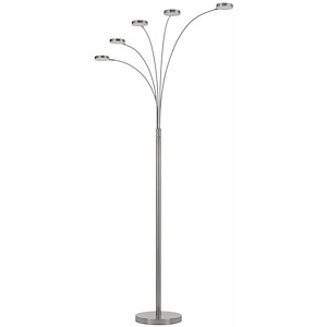 Malibu - 40W 5 LED Arc Floor Lamp In Modern Style-82 Inches Tall and 12.5 Inches Wide
