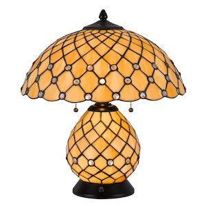 Valetta - 2 Light Table Lamp with Night Light In Traditional Style-18 Inches Tall and 16 Inches Wide