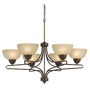 Six Light Chandelier-33 Inches Wide by 27.5 Inches High