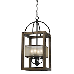 Mission-Four Light Pendant-12 Inches Wide by 23.5 Inches High