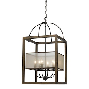 Mission-Six Light Rectangular Chandelier-19 Inches Wide by 33 Inches High - 440736