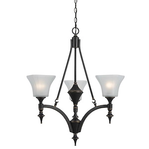 Rockwood-Three Light Chandelier-25 Inches Wide by 29 Inches High