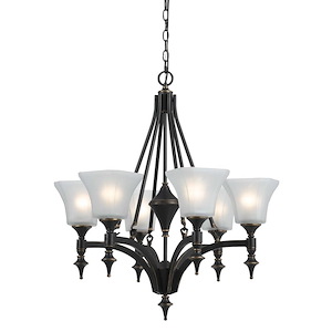 Rockwood-Six Light Chandelier-26.5 Inches Wide by 29 Inches High