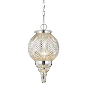 Teardrop-One Light Globe Pendant-9 Inches Wide by 16.5 Inches High