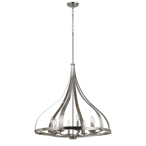 Meridian-Eight Light Chandelier-28.5 Inches Wide by 29.25 Inches High